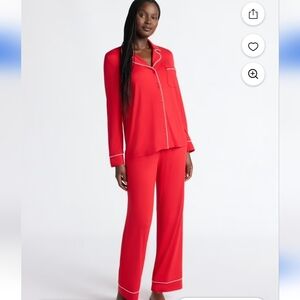 VS Modal Red  White Trim  Pajama Set, L Short